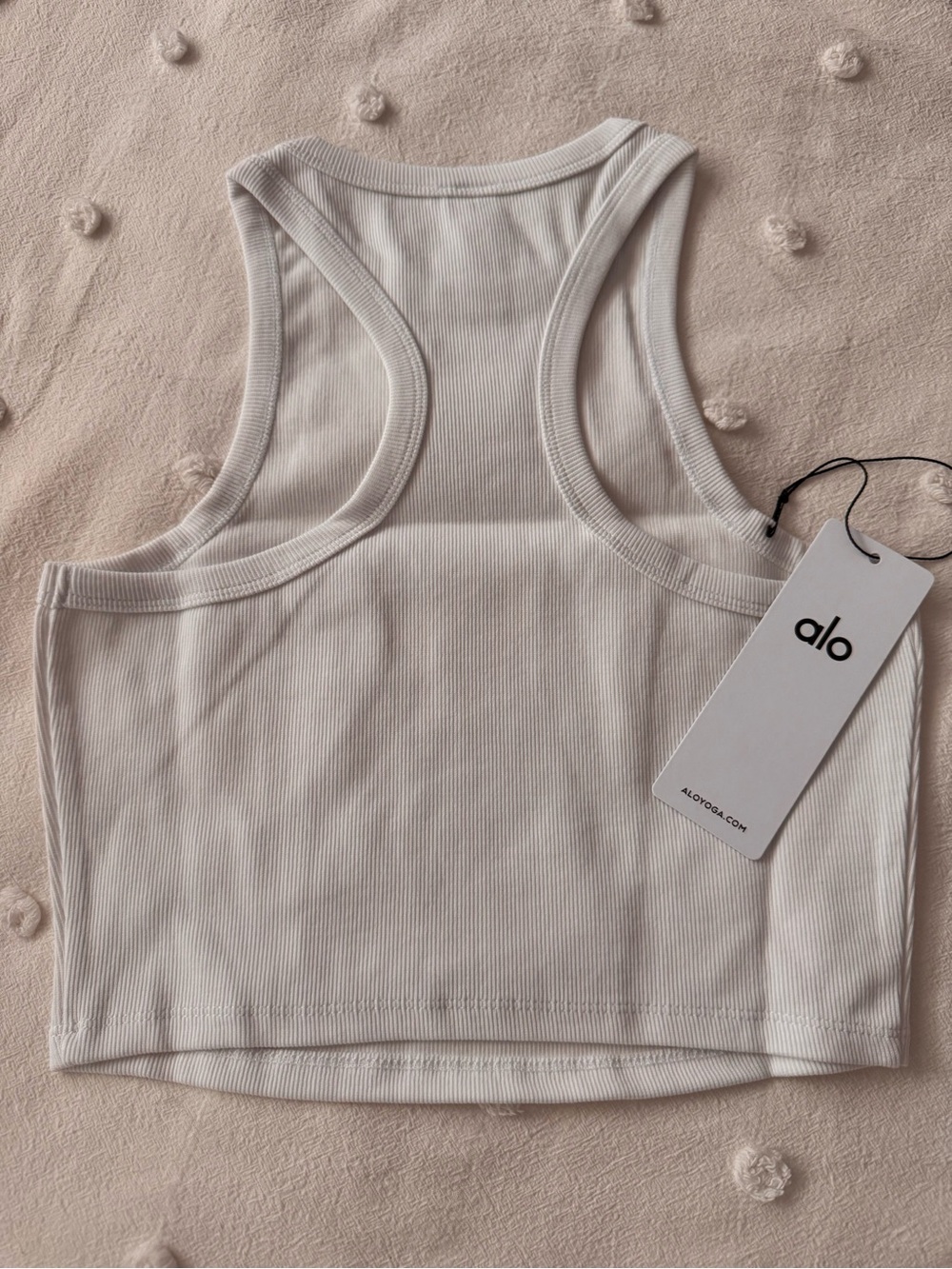 Alo Yoga Women White Ribbed Tank Top - Alo, brand new with tags - Picture 2 of 4